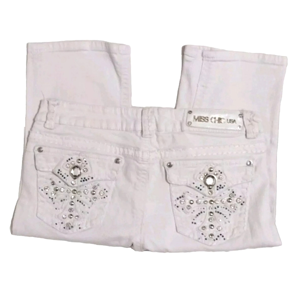 Miss Chic USA Rhinestone Bermuda Shorts US 11 Low Rise Y2K Summer Vacation Chic